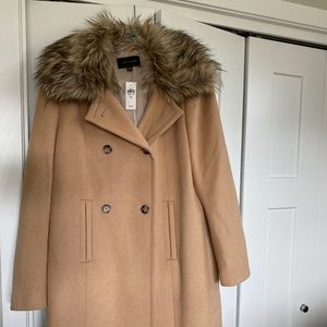 Ann Taylor faux fur collar jacket